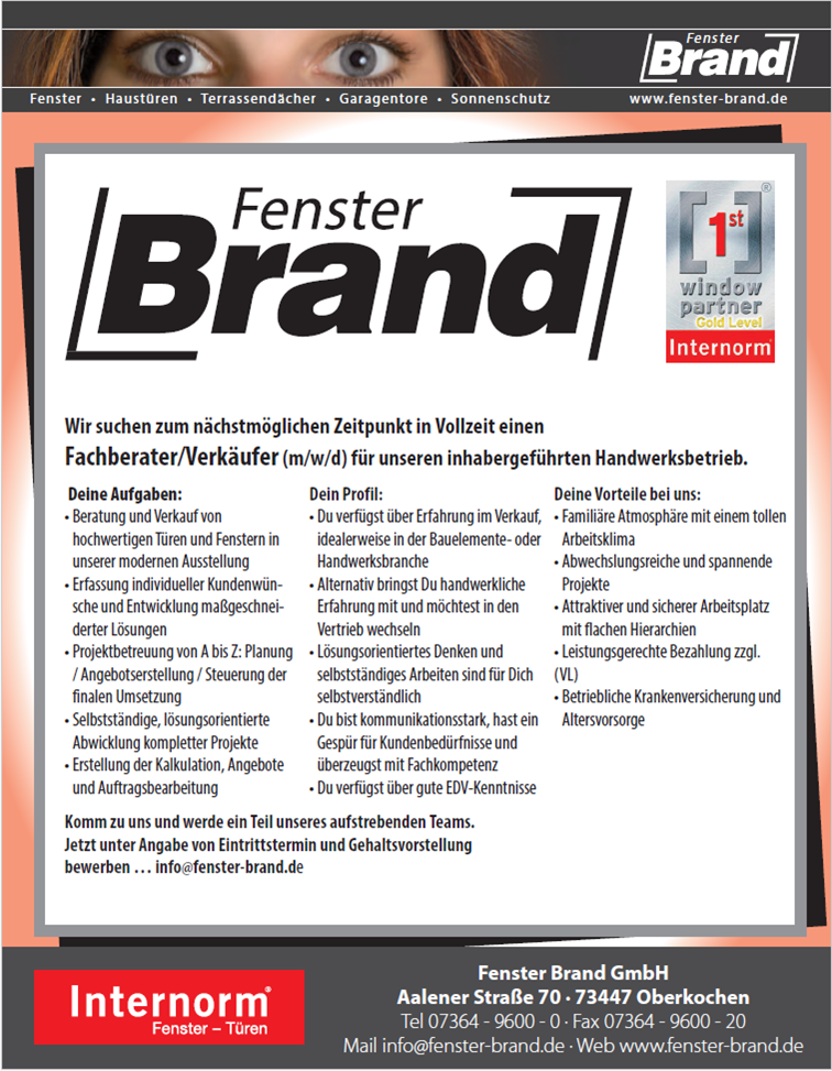 Stellenanzeige